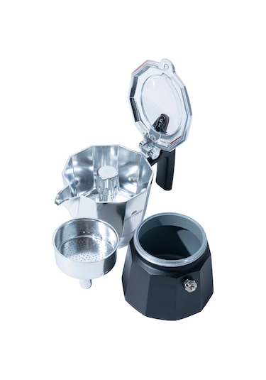 On Off Kamp Kahve Potu Moka Pot 150 Ml 2 Cup Gümüş Siyah