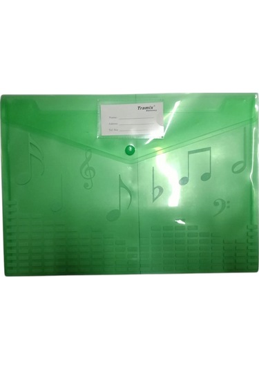 Linea Nota Desenli Yeşil Çıtçıtlı Dosya 4 Adet