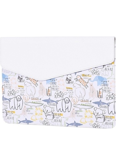 Canvas Artisan E50-13 14 Inç Dizüstü Bilgisayar Kasası Hayvanlar Desen Baskısı Manyetik Kapak Zarfı Dizüstü Bilgisayar Kılıfı Yurt Dışından