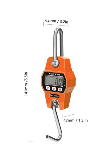 Geeksen 300kg Kapasiteli Mini Endüstriyel Askı Terazi - Lcd Dijital Gösterge, Alüminyum Kasa, Taşınabilir Ve Hassas Ölçüm Turuncu
