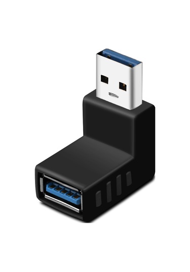 Usb 3.0 Yukarı Açılı Konnektör Erkek Dişi 90 Derece Uzatma Adaptö