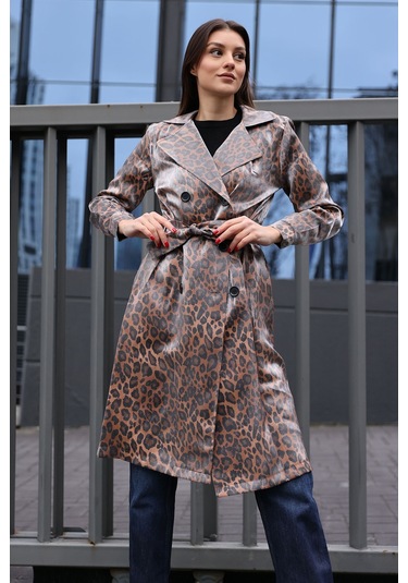 Bigdart 5853 Kruvaze Yaka Trençkot - M. Taba 001