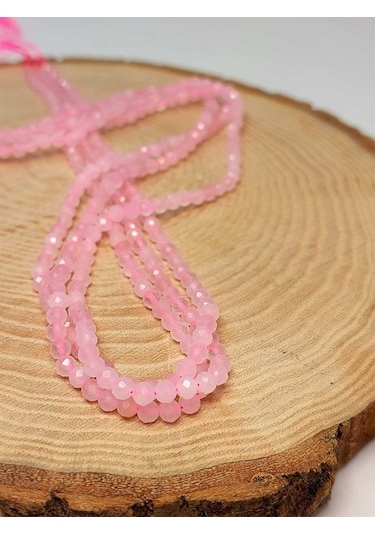 Yasam Tohumu Pembe Kuvars Taşı Dizi 3 MM 41245 Çok Renkli