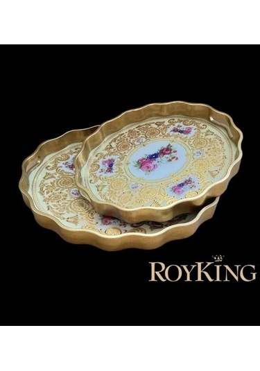 Royking 2 Li Oval Tepsi 44x36-38x31 Cm Fx 081 Gold
