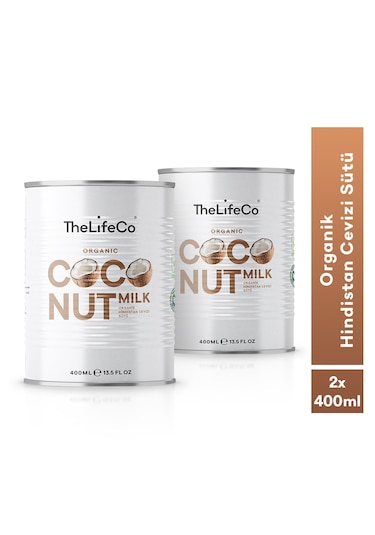 Thelifeco Organik Hindistan Cevizi Sütü 2 x 400 ML