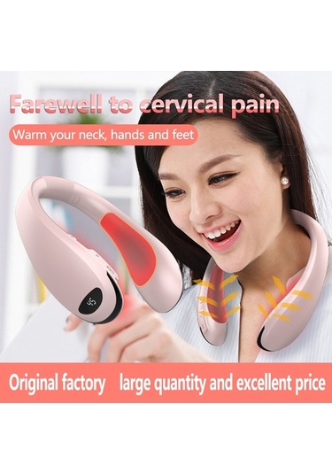 Ulzyvf Şarj Edilebilir 8000mah Boyun Isıtıcı - 3 Sıcaklık Modlu Ağrı Giderici & Powerbank Beyaz Beyaz
