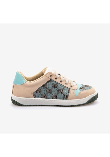 Rouge Hakiki Deri Kadın Spor & Sneaker Ayakkabı 7180-18 Mavi