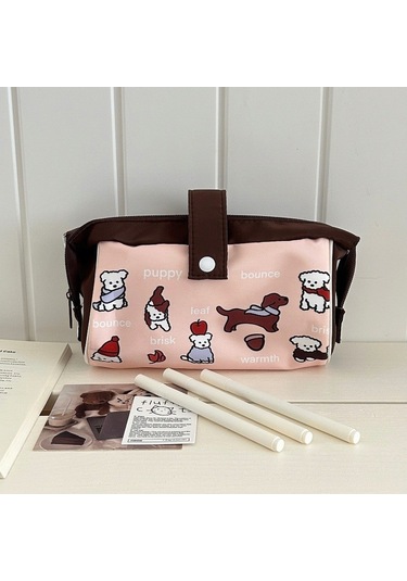 Geniş Kapasiteli Ve Şık Kanvas Okul Çantası Ortaokul Ve Lise Öğrencileri İçin Pratik Kırtasiye Organizer Çanta Kahverengi