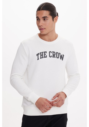 Crow Ekru O-yaka Sweatshırt Ekru