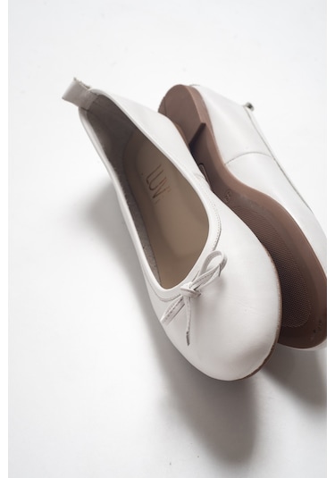 Luvishoes Cilt Kadın Babet Ayakkabı 01 Beyaz