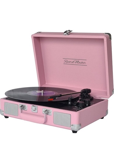 Record Master ST14012 Retro Şarjlı Bluetooth Pikap Pembe