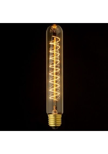 Edison Dekoratif Rustik 40 Watt E27 Duy. 22cm Kıvrık Tüp Ampul