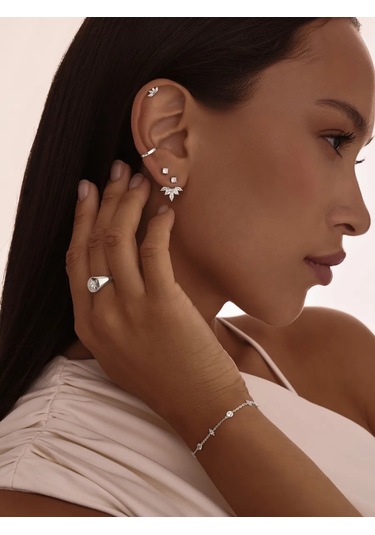 Miestilo 925 Ayar Gümüş Kulak Kıkırdağı Pirsingi 126963971 Beyaz