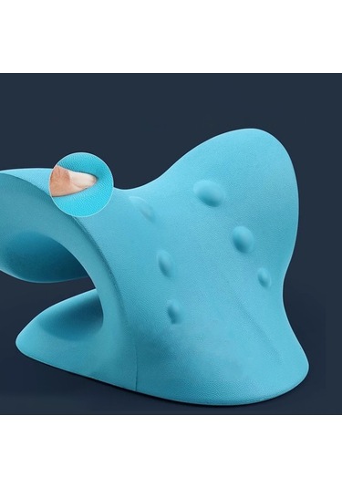 Gajeena Mavi Boyutlu Boyun Egzersiz Cihazı - Kas Gerginliği Ve Ağrısı Giderici Tıraşyon Yöntemiyle Boyun Ve Omuz Rahatlatıcı Yastık Mavi
