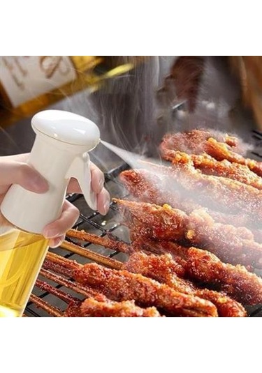 Petinka Cam Şişe Püskürtmeli Dağıtıcı Yağdanlık Limonluk Sirke Sosluk Spreyi Beyaz