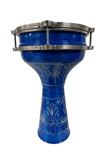 Vatan Darbuka 5 Numara Mavi Erzincan İşleme Desenli