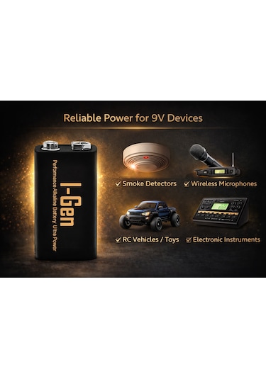 I-gen 6lr61 Ultra Alkalin 9 Volt Pil 9v Kare Pil 10'lu Paket