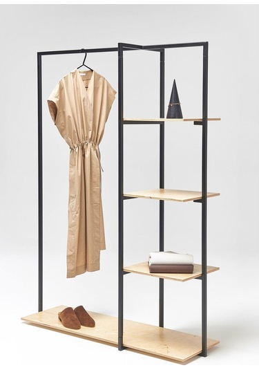 Ararat Siyah Metal Ahşap Askılık Siyah