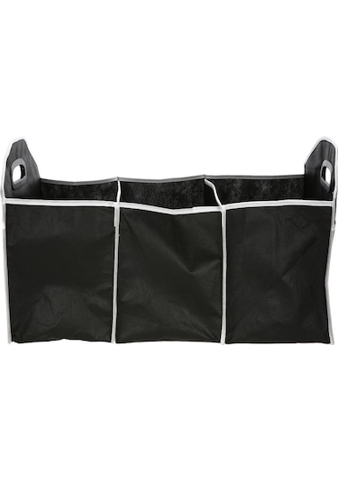 Monyee Araba Bagajı Çekirdekli Depo Kutusu, 3 Bölmeli Ve Çok Cüzdanlı, Kolay Katlanabilir, Geniş Kapasiteli Siyah Non-woven Organizer