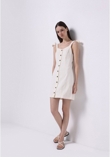 Colins Slim Fit Kadın Beyaz Elbise Cl1073065 Q1.v1 Ofw Beyaz