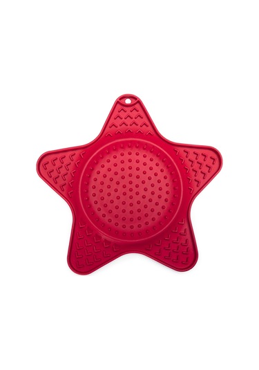 Beeztees Yavru Köpek Yaş Mama Yeme Oyuncağı, Yıldız Şeklinde, Silikon, Kırmızı, 20x20cm