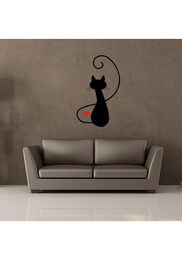 Kalpli Kedi Folyo Sticker Derstv735 130cm Uzunluk Siyah