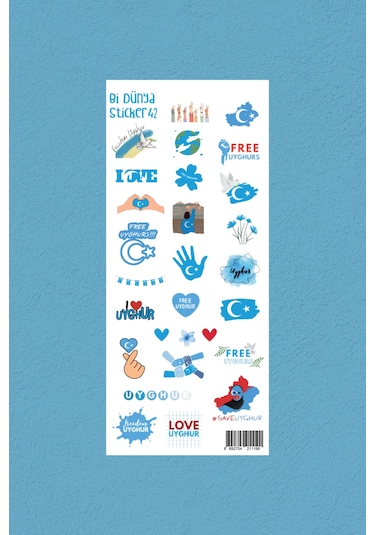 M42 Doğu Türkistan Temalı Sticker Seti Çok Renkli