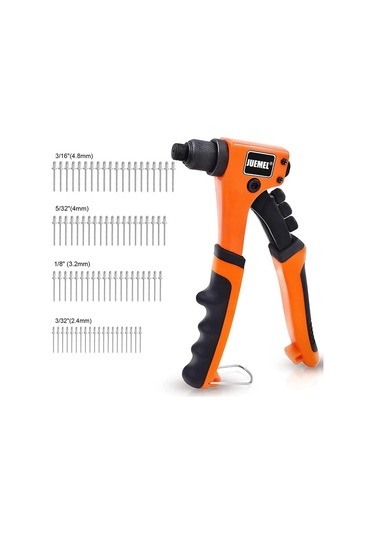 Willowhaven Goxawee 80 Adet Perçinli Turuncu Metal Mandrenli Tek Elle Perçin Tabancası Kiti