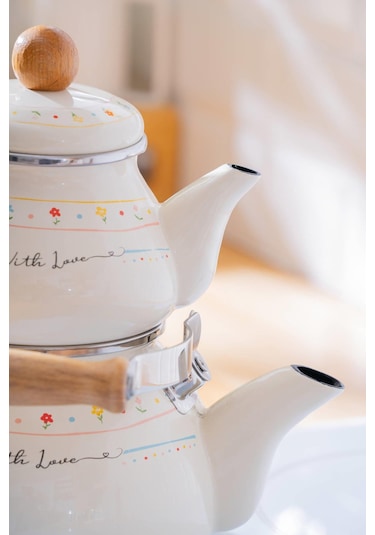 Made With Love Emaye Çaydanlık Takımı - 1/2 Lt Renkli