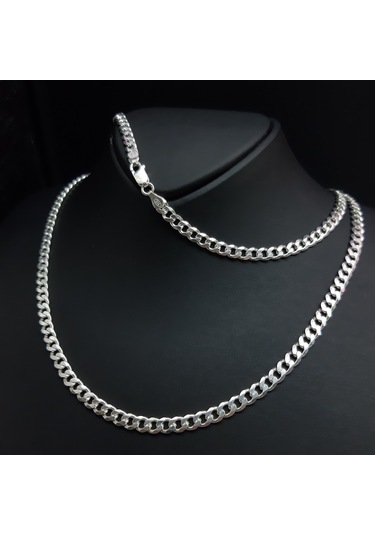 Bir Gümüş Aşkı 925 Ayar Gümüş 3.8 MM Gurmet Model Erkek Zincir Kolye