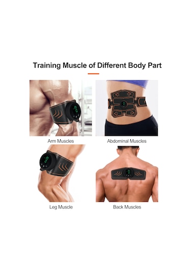Youtek Akıllı Karın Kası Şekillendirici - 12 Modlu 19 Seviyeli Şarj Edilebilir Masaj Kemeri 112 Karakter Siyah