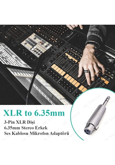 3-Pin Xlr Dişi To 6.35Mm Stereo Erkek Ses Kablosu Mikrofon Adaptö