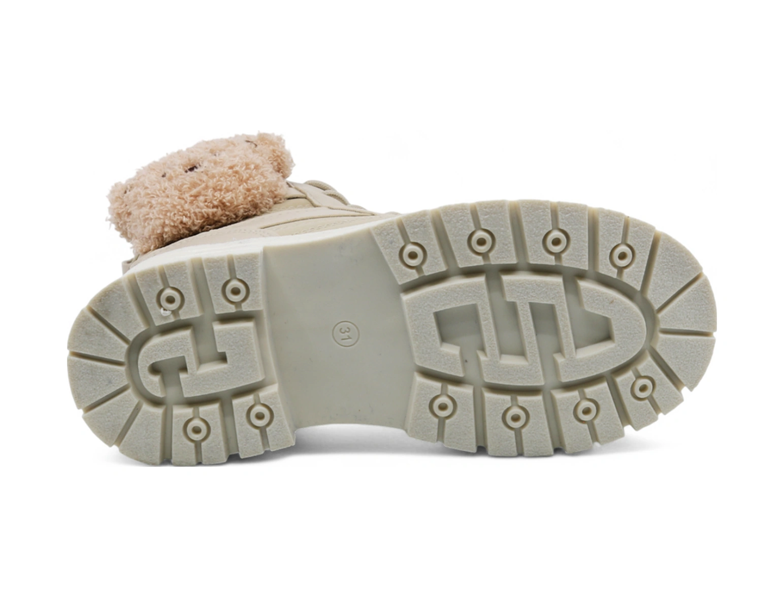 Khayt Trave Su Ve Soğuk Dayanıklı Ortopedik Kaymaz Taban Köpek Aksesuarlı Fermuarlı Kışlık Çocuk Bot Bej