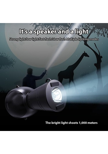 Yifomall Dv-660 Siyah Güneş Enerjili Bluetooth Hoparlör, Dış Mekan İçin Taşınabilir, El Feneri Aydınlatma Ve 10w Ses Gücü İle