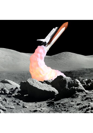 3d Baskı Roket Masa Lambası Komidin Lambası Sıcak Led Beyaz L6165-3 Beyaz