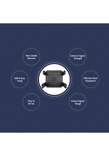 Lemestar Siyah 1200m Çift Frekanslı Wifi Sinyal Güçlendirici - 4 Dış Antenli, Ap/repeater Modları, Wps Şifreleme, Avrupa Standartı