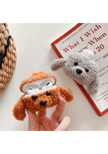 Apple Airpods 3. Nesil İle Uyumlu Kılıf Kalp Leopar Taş Kiraz Desenli Fiyok Tutmalı Kılıflar Gri