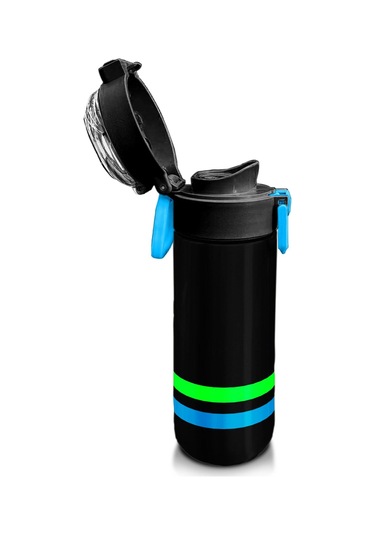 Coral High Kids Siyah Pipetli Ve Direkt İçim Çelik Termos 500 Ml 31929 Siyah - Yeşil