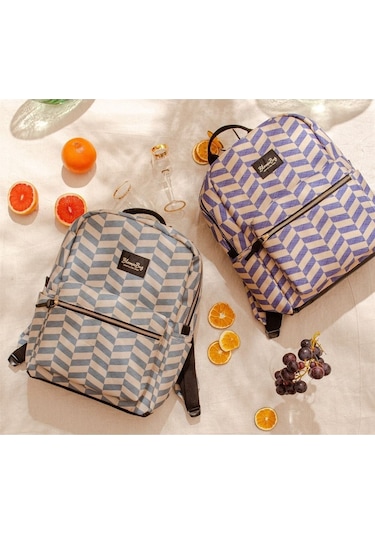 Bloominbag Smokey Chevron 13-14 İnç Laptop / Macbook Sırt Çantası Gri - Taba
