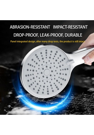 Mufunye 5 Modlu Yüksek Basınçlı Su Tasarruflu Duş Başlığı - 4.7 İnç Büyük Panel, Otomatik Temizlenir Nozzle, Ev/hotel Banyo Kullanıma Uygun Krom
