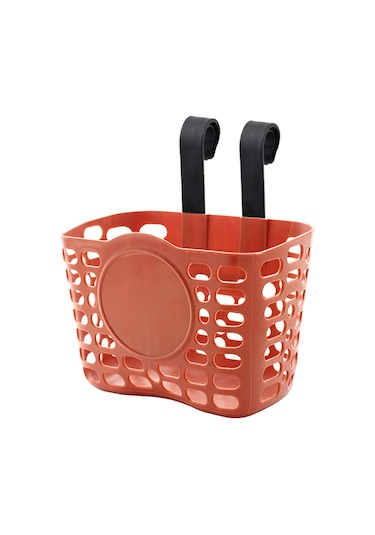 Bisiklet Ön Sepet - 16/20 Plastik, Kahverengi Askılı Model