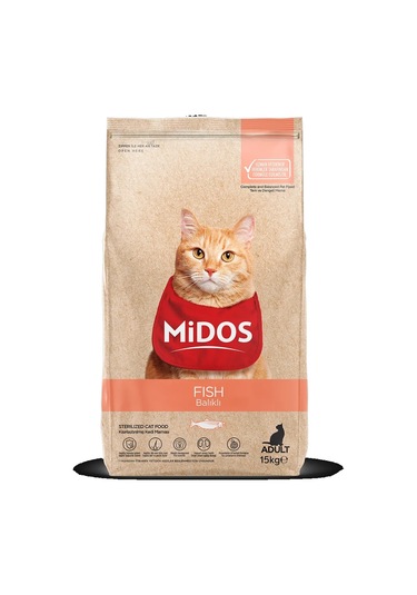 Midos Balık Ve Pirinçli Kısırlaştırılmış Yetişkin Kedi Maması 15 Kg