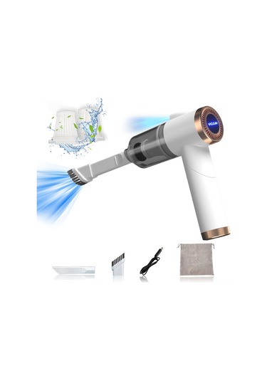 Geeroyoo Q8 El Tipi Süpürge 9000pa Güçlü Emme 120w 90 Katlanabilir Led Işıklı Kablosuz Araç/ev İkili Kullanım 4000mah Pil 120ml Kabin Beyaz