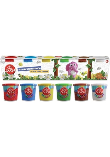 Bu-bu Büyük Boy 6'lı Oyun Hamuru 6x100gr Çok Renkli