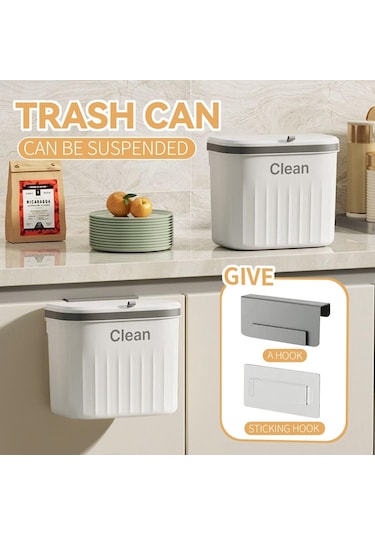 Mutfak Atık Depolama Duvara Monte Ev Tipi Banyo Tuvalet Kapaklı Mutfak Atık Depolama İçin Beyaz