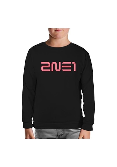 2Ne1 - Logo Siyah Çocuk Sweatshirt Siyah