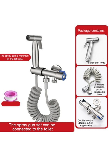 Yaozixa Ev Banyo Tuvalet Sprayer: Paslanmaz Çelik El Tipi Bidet, Yüksek Basınçlı Su Aleti, Kadın Hijyeni Ve Temizlik İçin 2m Genişletilebilir Hortumlu