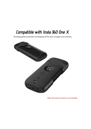 Mufunye Insta 360 One X Kamera İçin Siyah Silikon Korumalı Kılıf - Çarpıklardan Koruma, Tam Kaplama Ve Esnek Malzeme