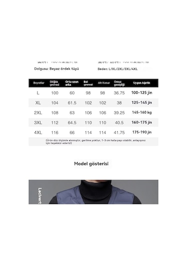 Erkekler İçin Sonbahar Ve Kışlık Aşağı Yelek Siyah