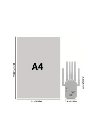 Xuweiwei Beyaz Eu Wifi Extender Wifi Sinyal Yukseltici Wıfı6 Uyumlu 6 Antenli 11000 Kare Metre 35 Cihaz